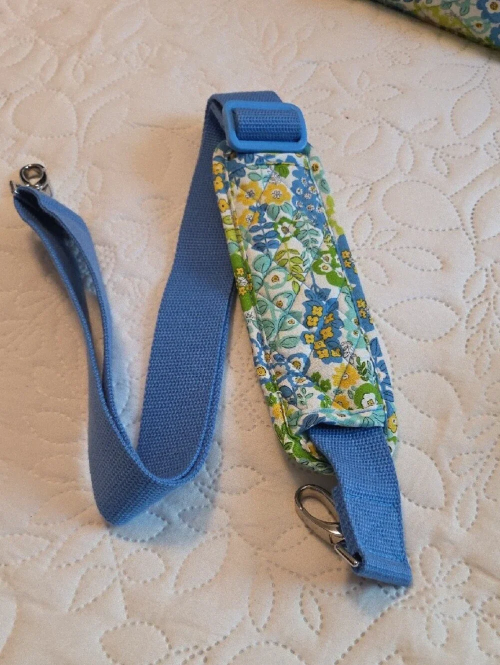 Vera Bradley Blue Green Yellow Quilted Floral Laptop Bag